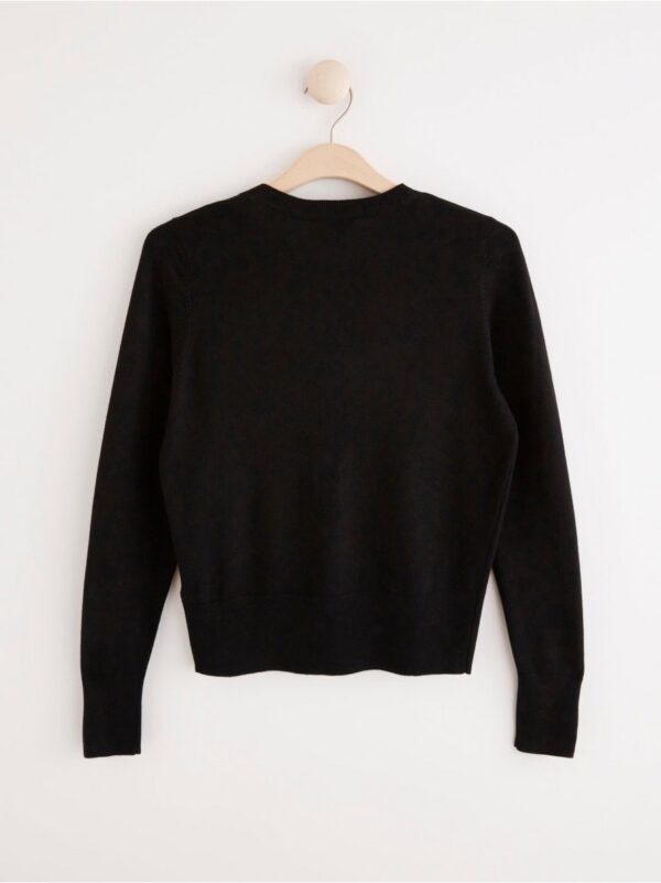 Fine-knit Black Cardigan - 7777821-80