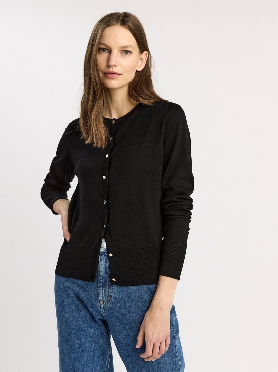 Džemperi – Fine-knit Black Cardigan