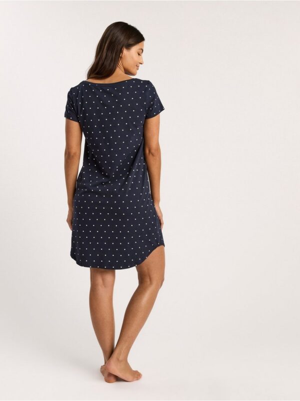 Navy blue night dress with dots - 7803217-2150