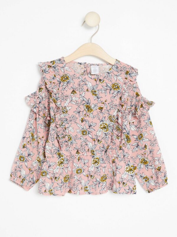 Floral Flounce Blouse - 7819408-8107