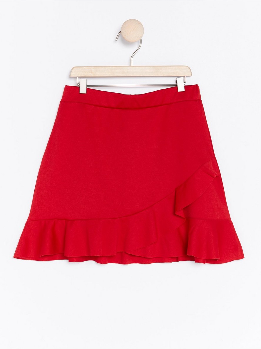 Suknja – Red Wrap Skirt with Flounce