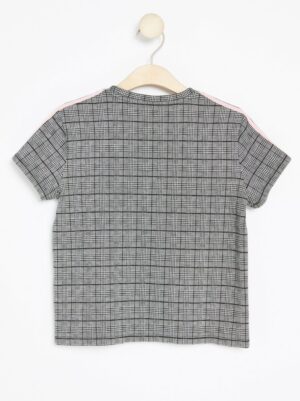 Checked Jersey Top with Side Stripes - 7838875-80