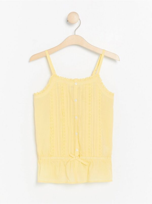Cotton Singlet with Lace Trims - 7860003-9395