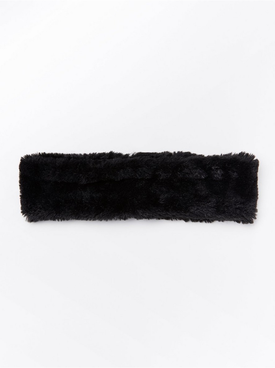 Trake za glavu – Black fake fur headband