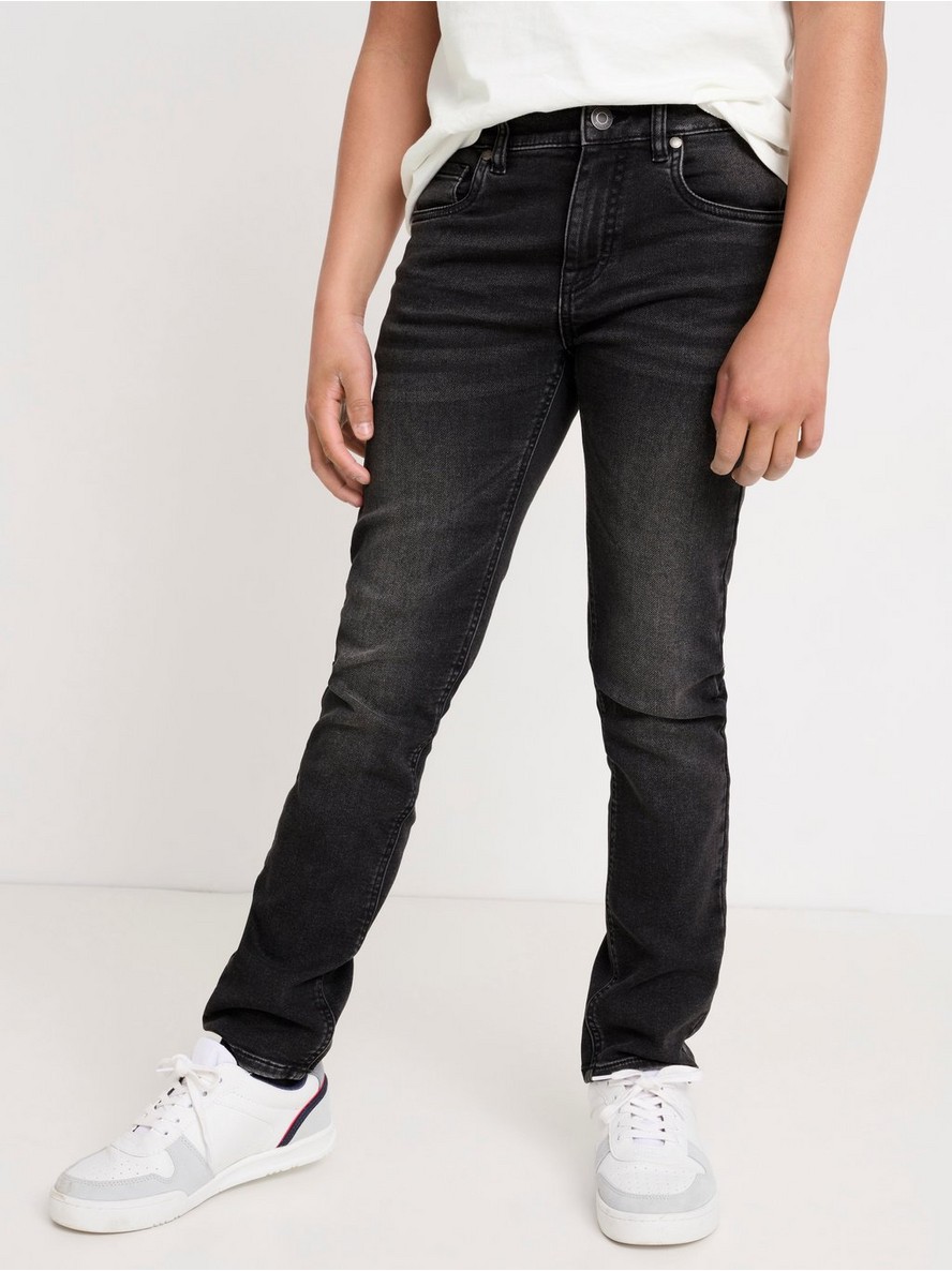 Pantalone – Narrow fit black jeans in denim jersey