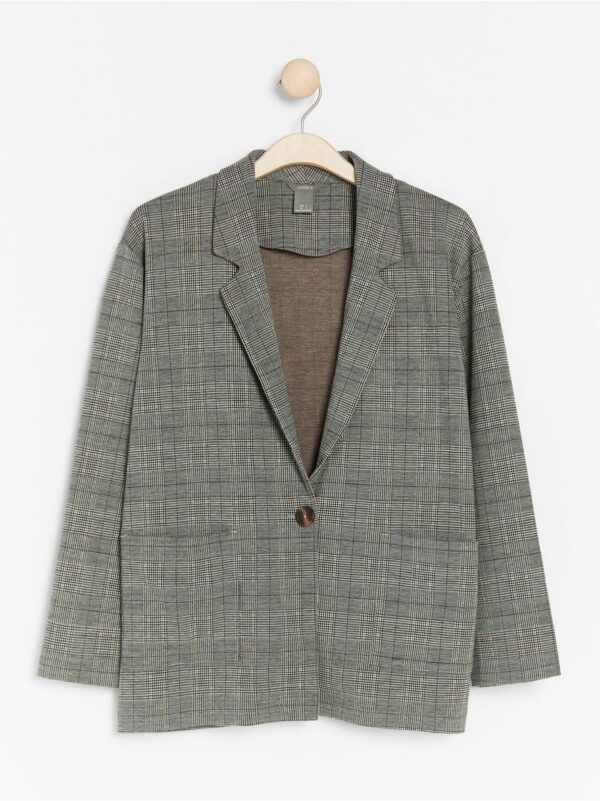 Checked jersey blazer - 7883035-150