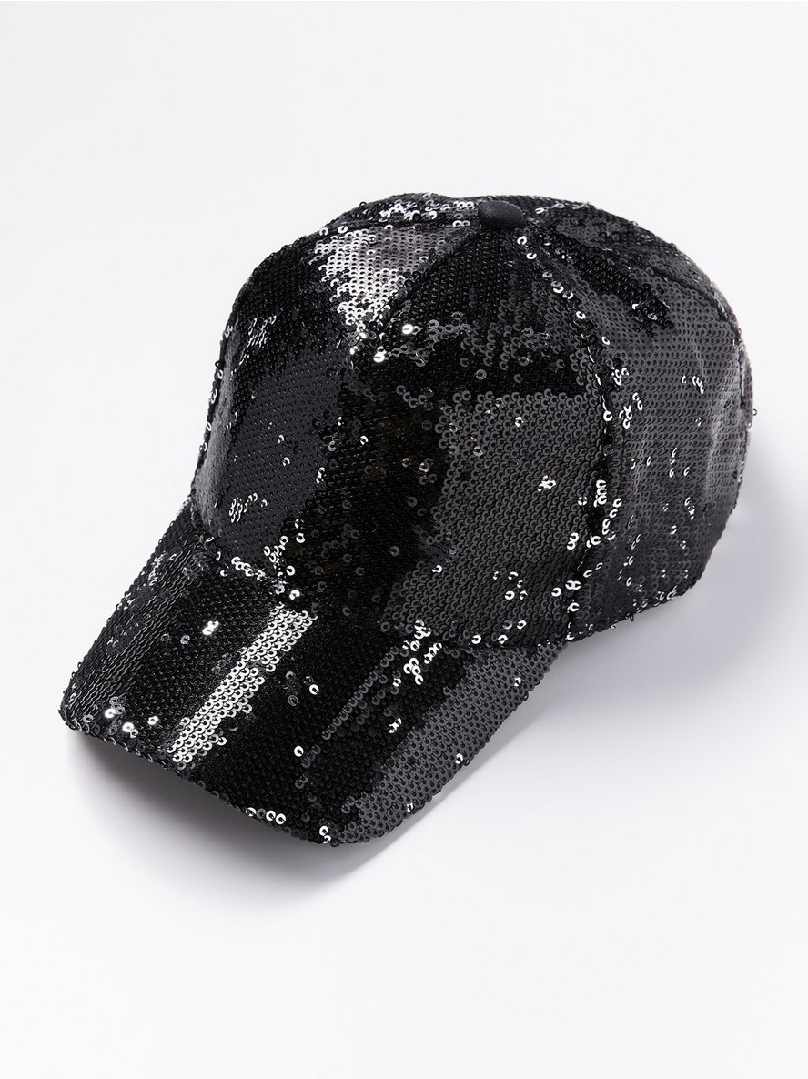 Kačket – Black sequin cap