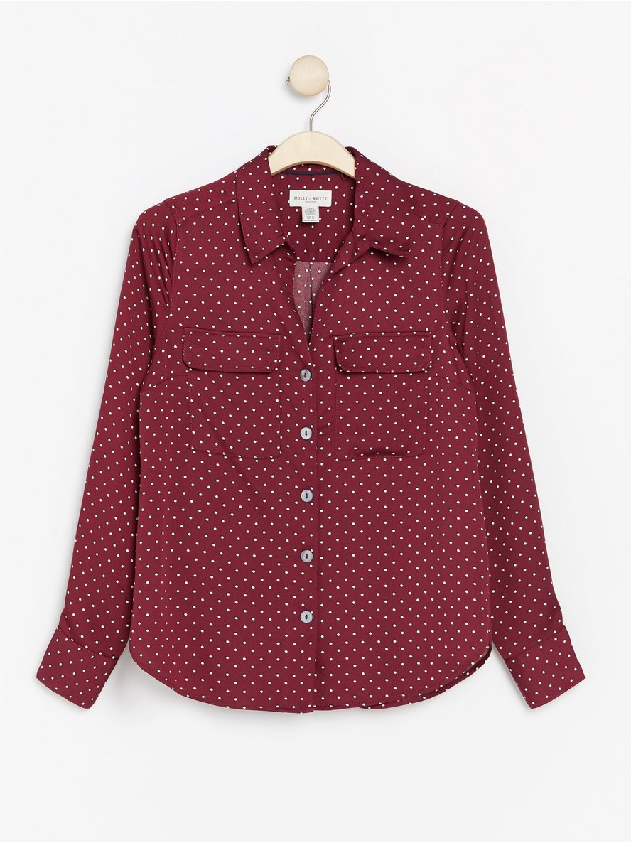 Patterned satin blouse - 7885274-8915