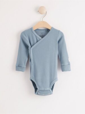 Ribbed wrap bodysuit with long sleeves - 7887564-3436