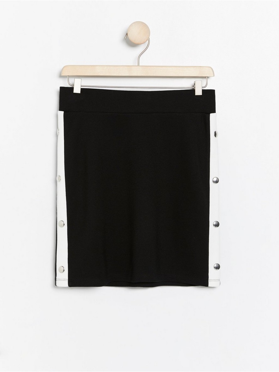 Suknja – Black jersey skirt with white side stripes