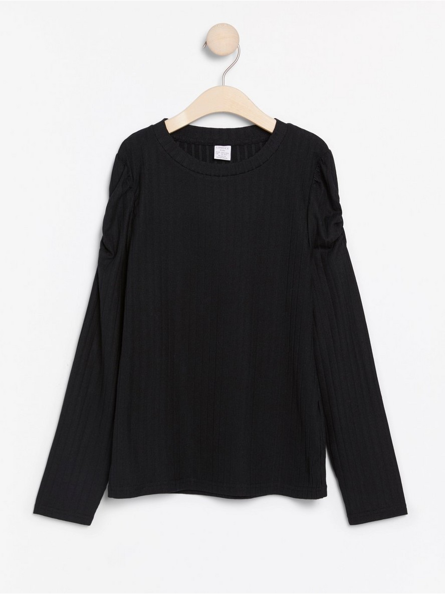 Majice – Ribbed long sleeve top with puff shoulders