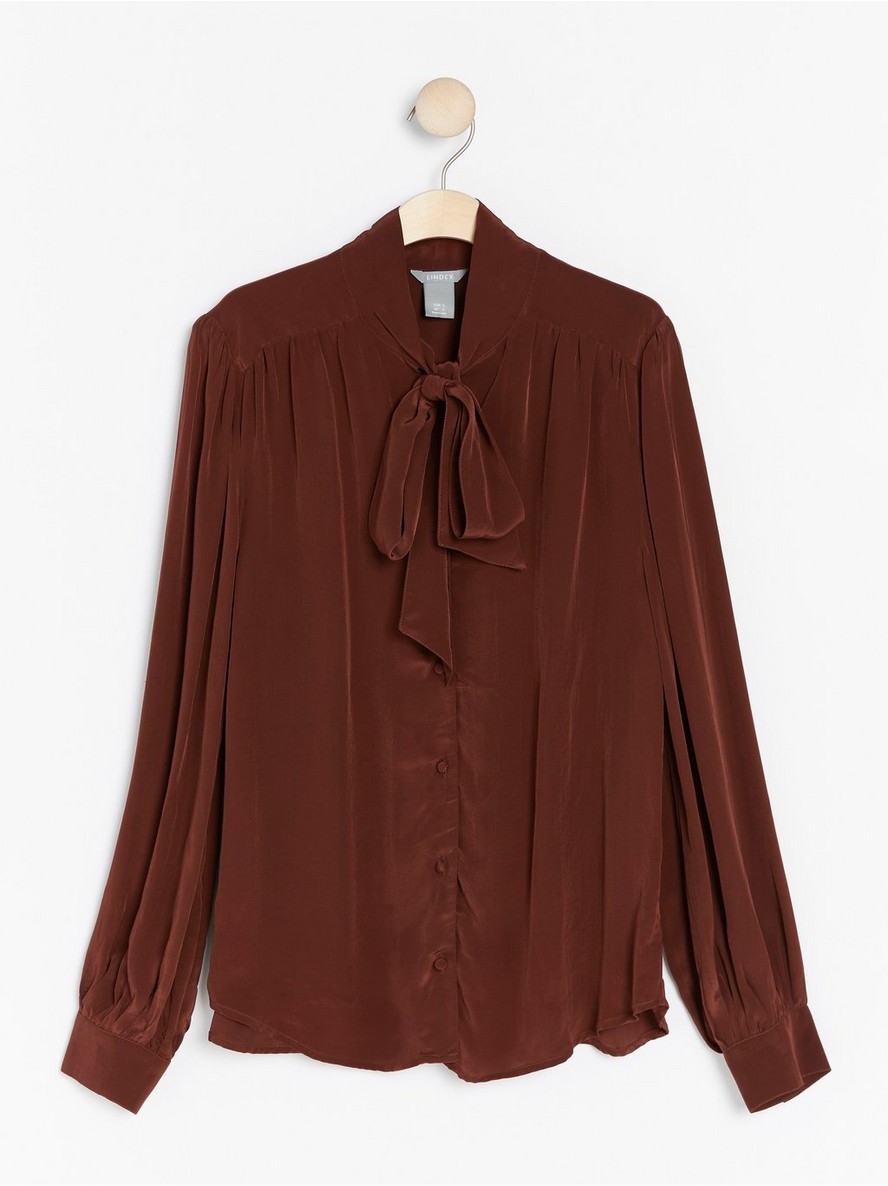 Lustrous blouse with tie band - 7917827-209