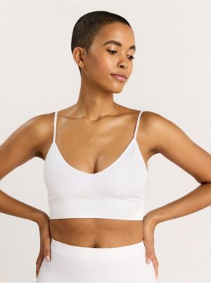 Seamless ribbed v-neck soft bra - 7932601-70