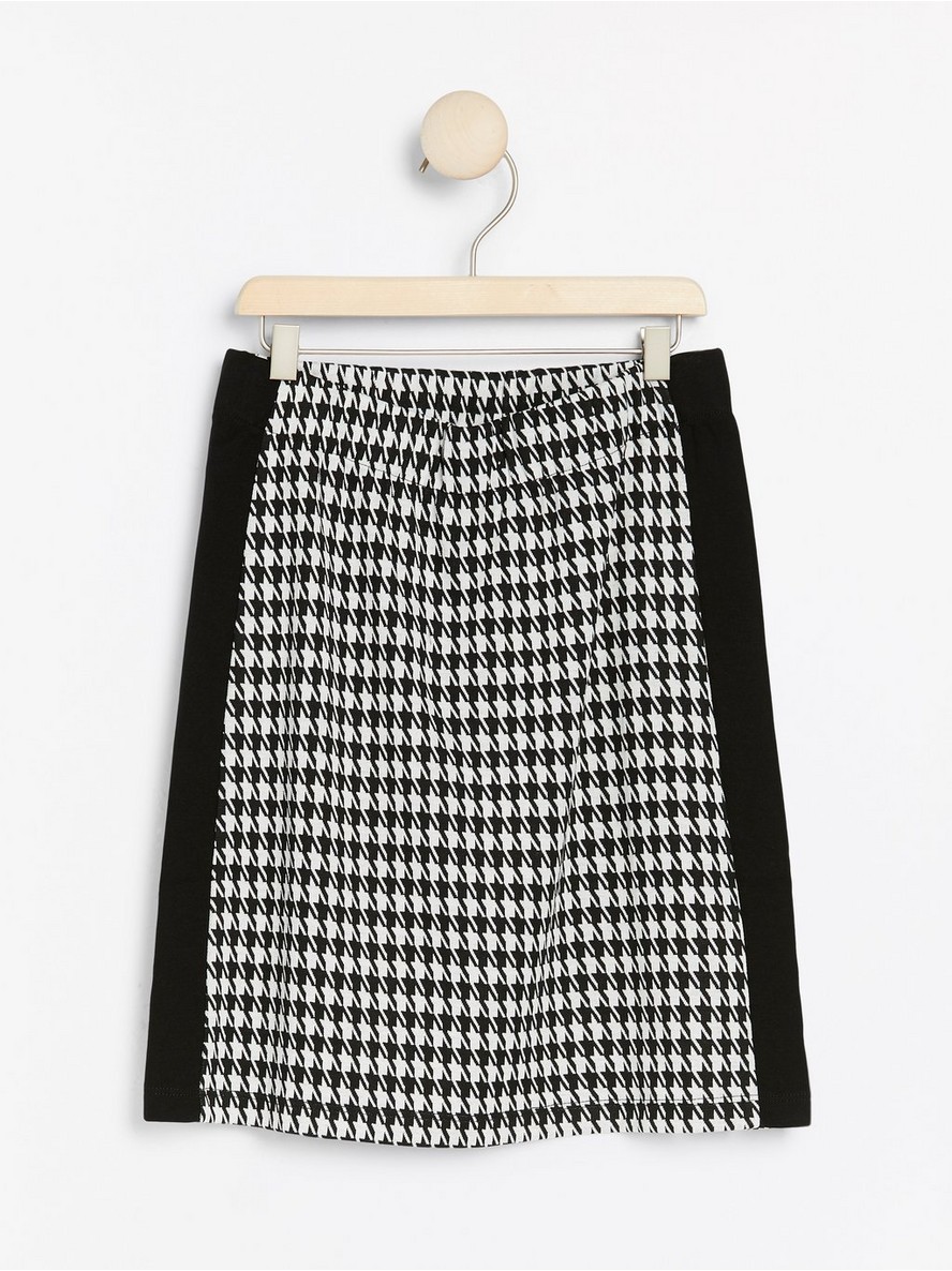 Houndstooth-patterned jersey skirt with side stripes - 7933354-80