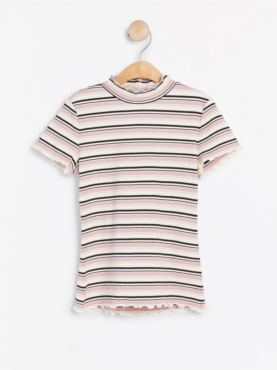 Majice – Striped ribbed mock neck top