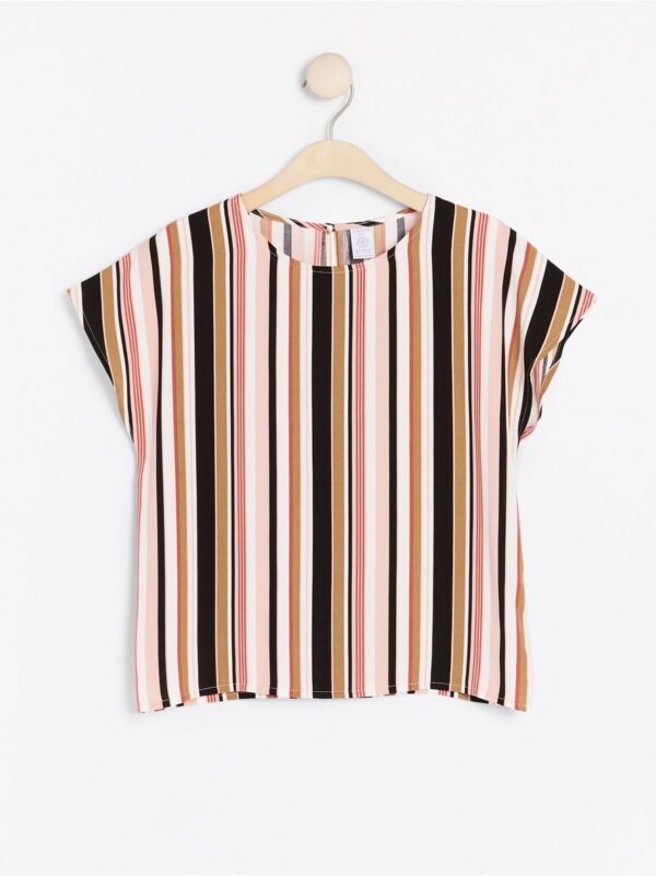 Striped short sleeve blouse - 7943698-7723