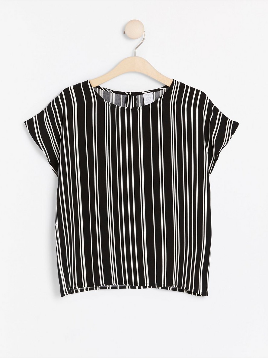 Striped short sleeve blouse - 7943698-80