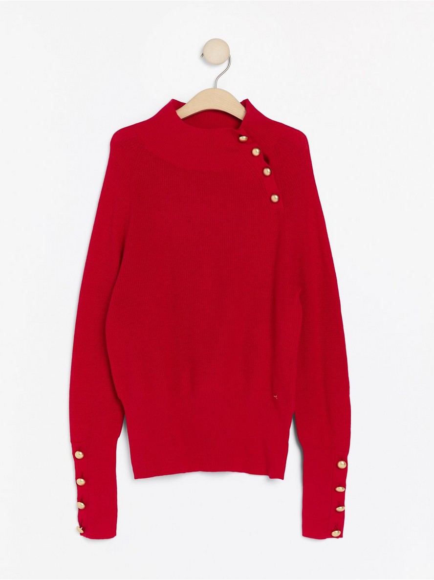 Džemperi – Knitted jumper with gold coloured buttons