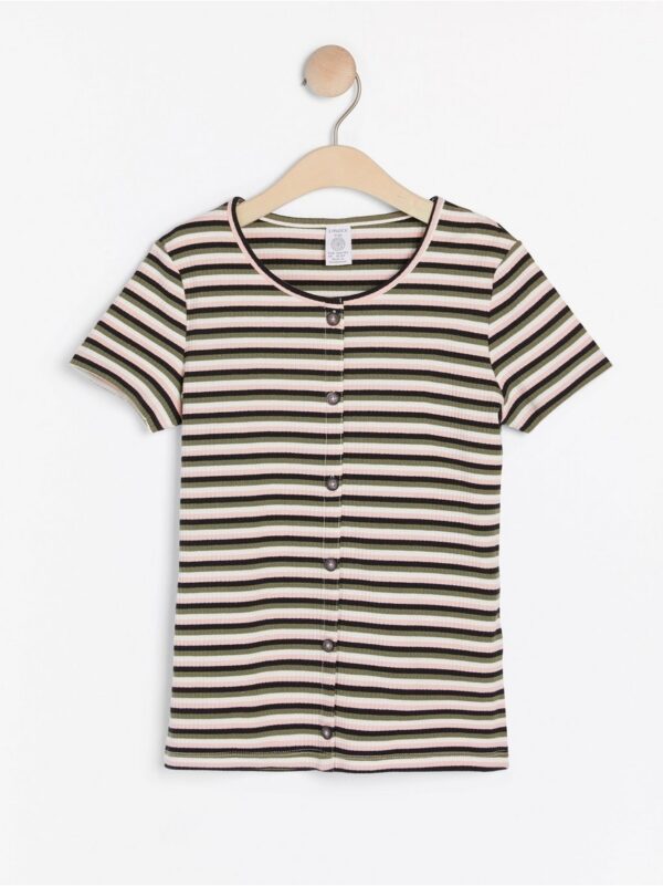 Striped ribbed jersey top - 7949480-7829