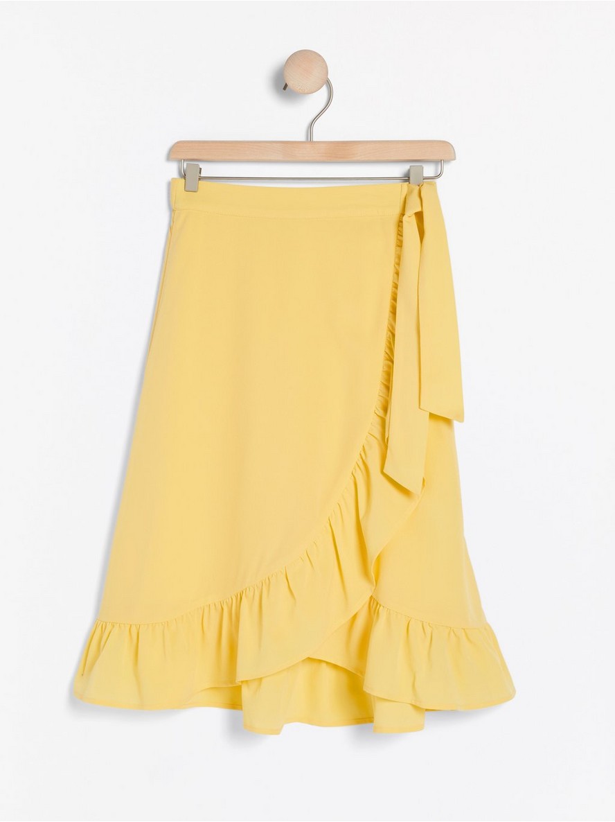 Yellow wrap skirt with frill - 7955134-9395