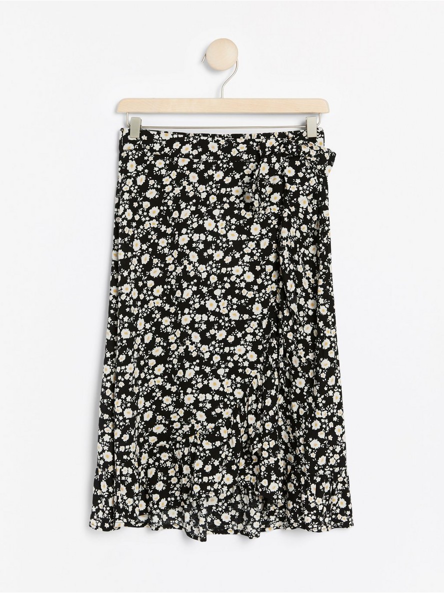 Suknja – Floral patterned midi skirt with flounce