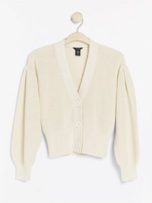 Knitted cardigan with puff sleeve - 7961887-1230