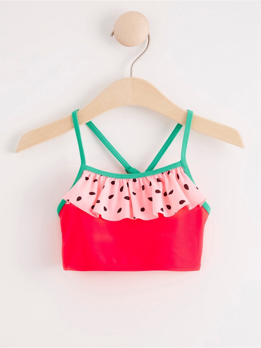 Watermelon bikini top with frill - 7962271-9492