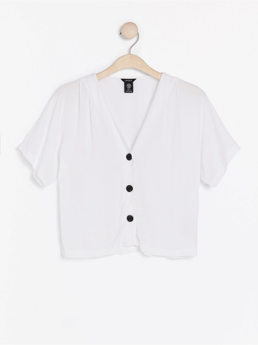 Bluza – Short sleeve v-neck blouse