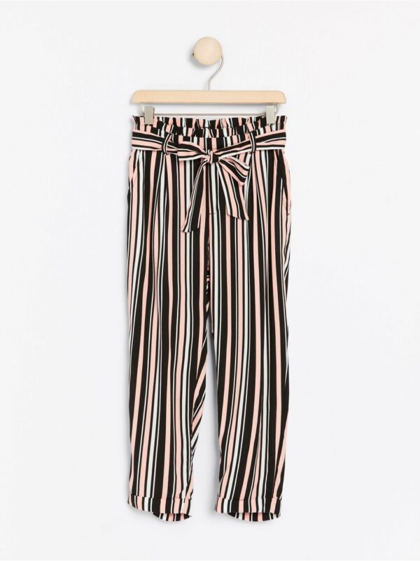 Striped trousers with paper-bag waist - 7977292-80