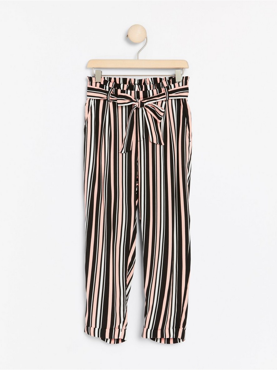 Pantalone – Striped trousers with paper-bag waist