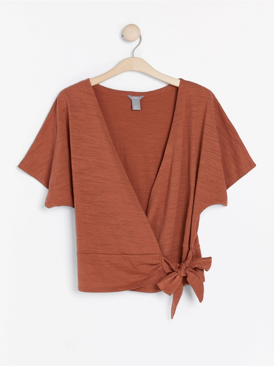 Wrap top in textured jersey - 7983852-8735