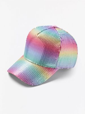 Sequin cap in rainbow colours - 7984649-6890