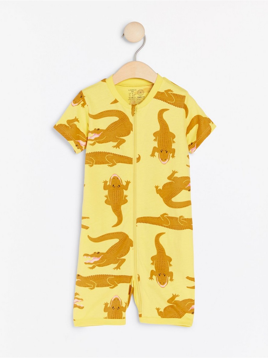 Pidzama – Yellow pyjamas with crocodile pattern