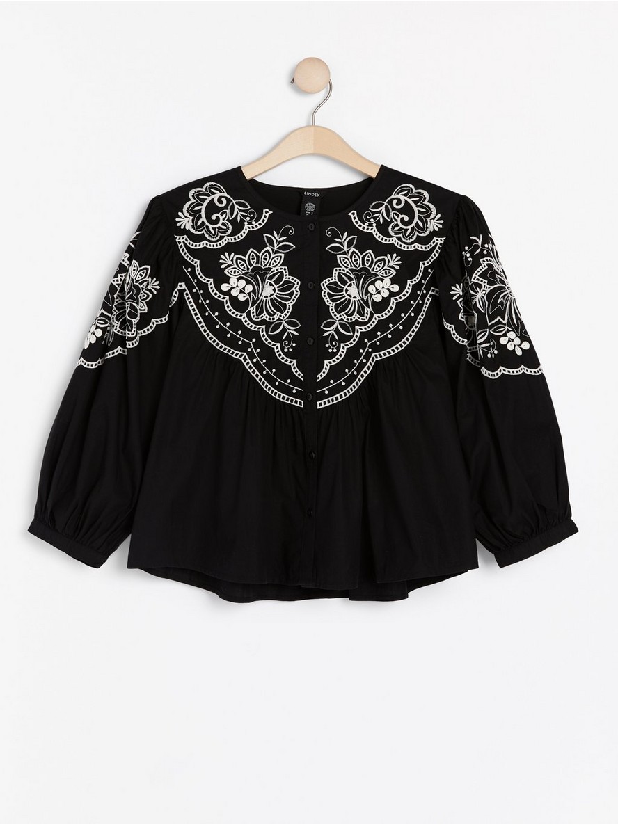 Bluze – Black blouse with embroidery