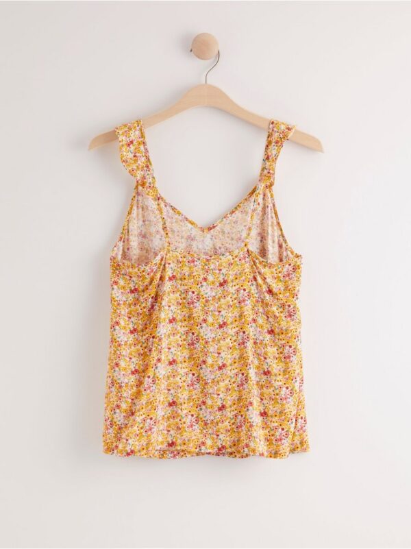 Sleeveless floral pyjama top with flounce - 7988057-7487