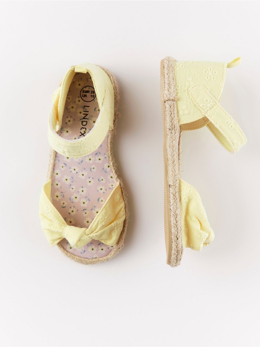 Sandale – Yellow sandals with embroidery anglaise