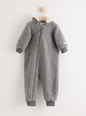 Grey wool blend overall - 7990335-7196