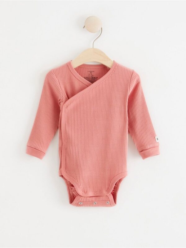 Ribbed wrap bodysuit with long sleeves - 8002778-3912