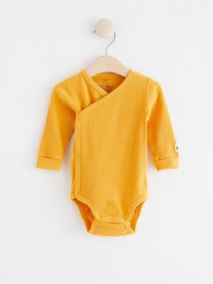 Ribbed wrap bodysuit with long sleeves - 8002778-8557
