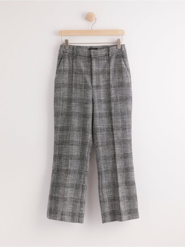 Checked kick flare trousers - 8015805-80