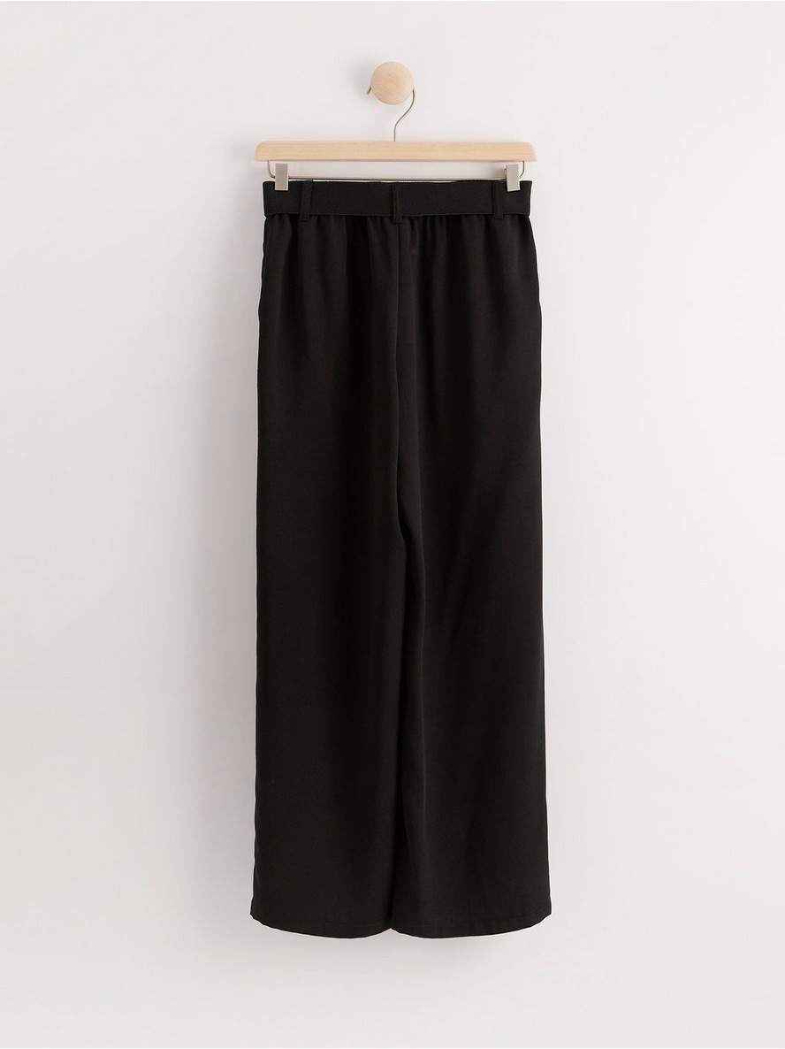Black wide fit trousers with belt - 8017049-80