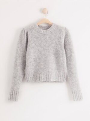 Knitted jumper with puff shoulders - 8023913-5755