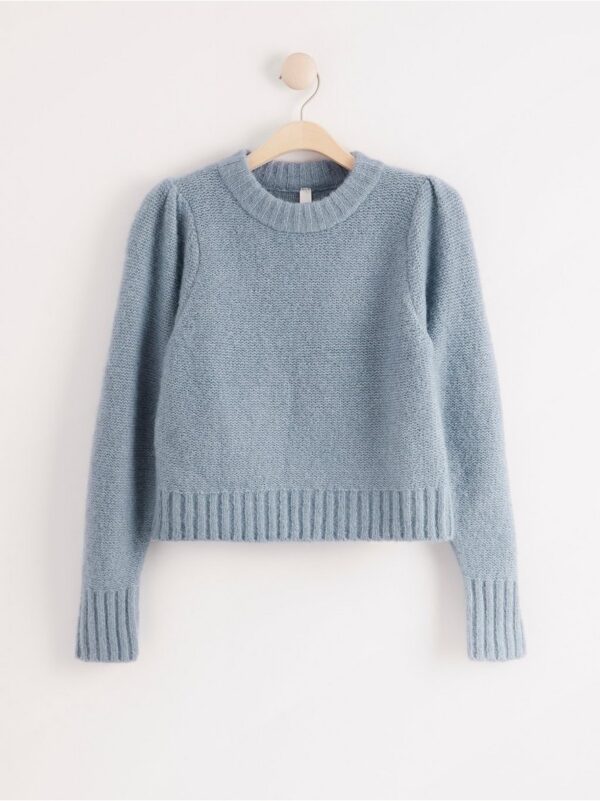 Knitted jumper with puff shoulders - 8023913-6816