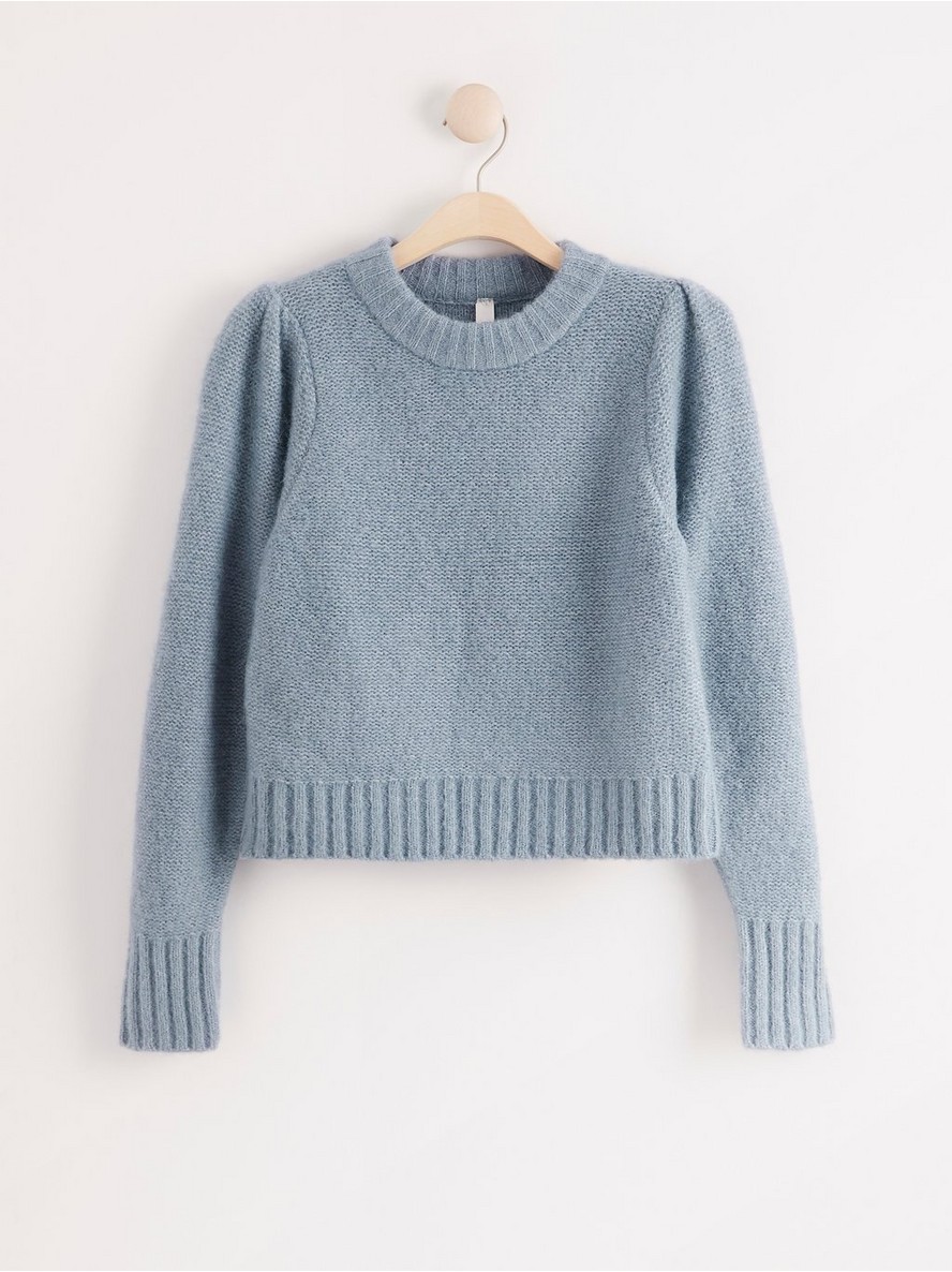 Dzemper – Knitted jumper with puff shoulders