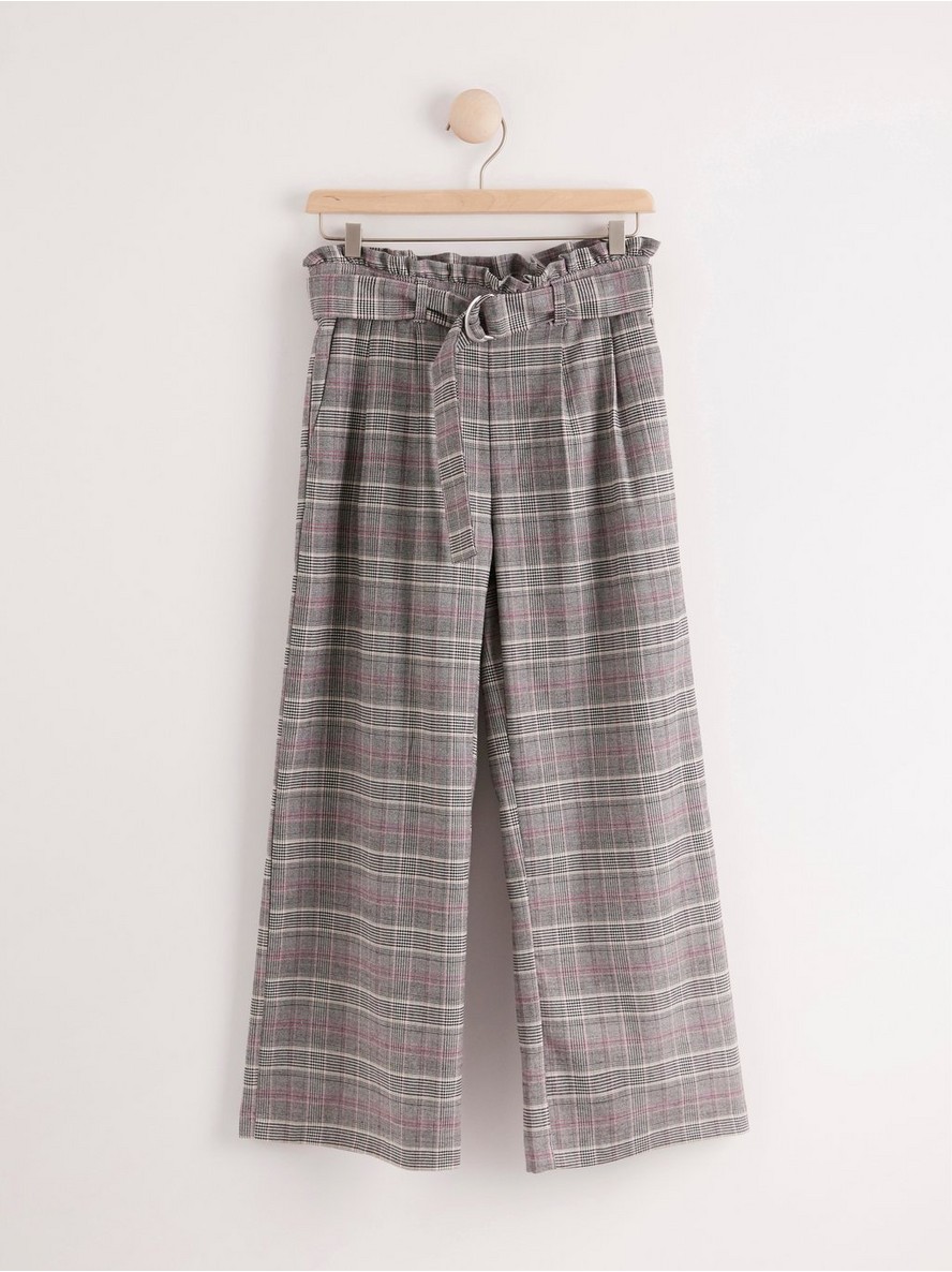 Pantalone – Loose fit checkered trousers with belt