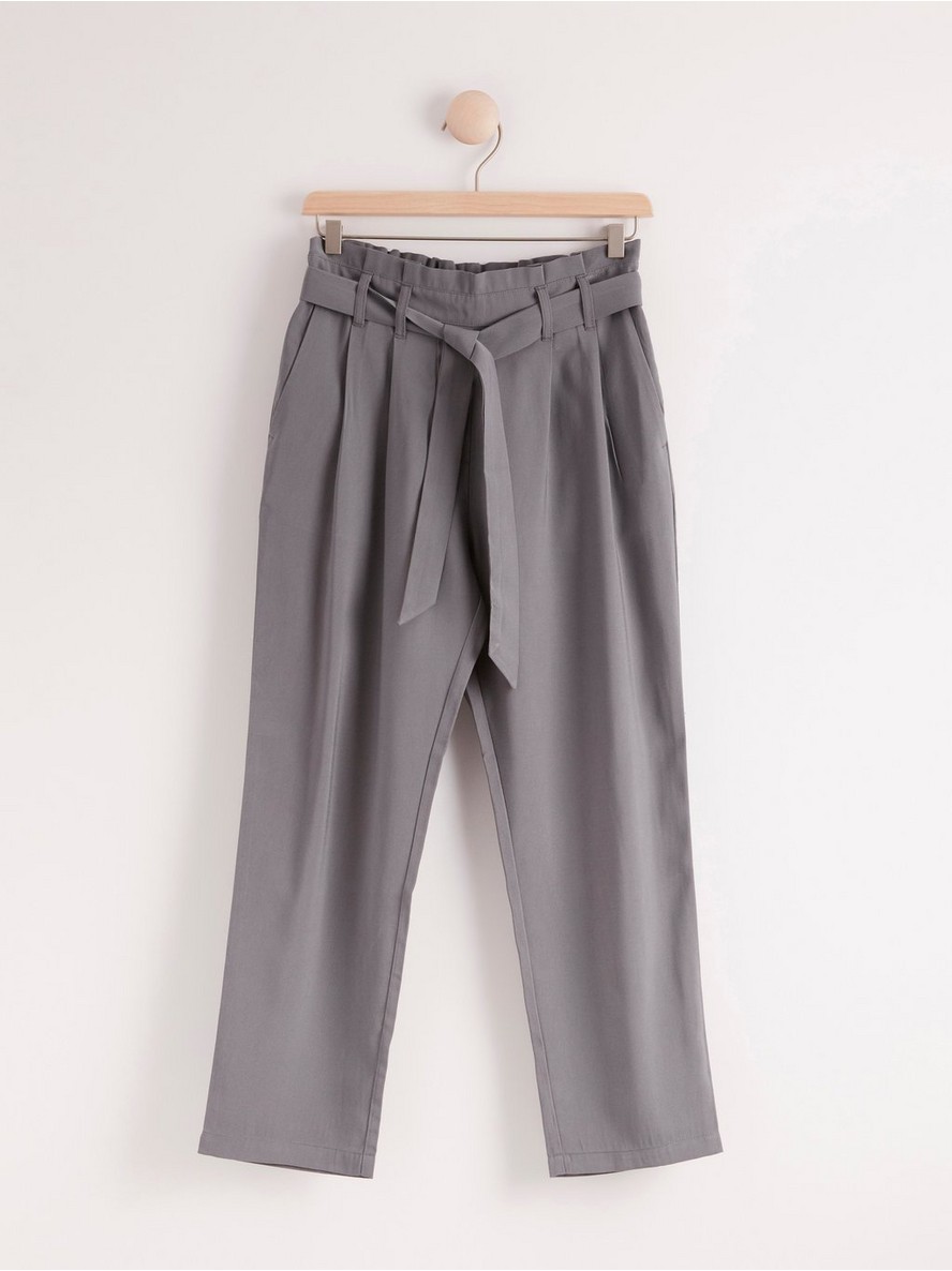 Pantalone – Loose fit grey trousers with tie belt