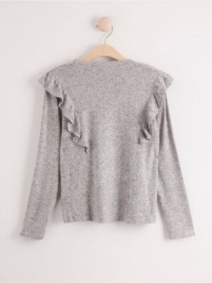 Long sleeve fine-knit top with shoulder frill - 8028582-9803