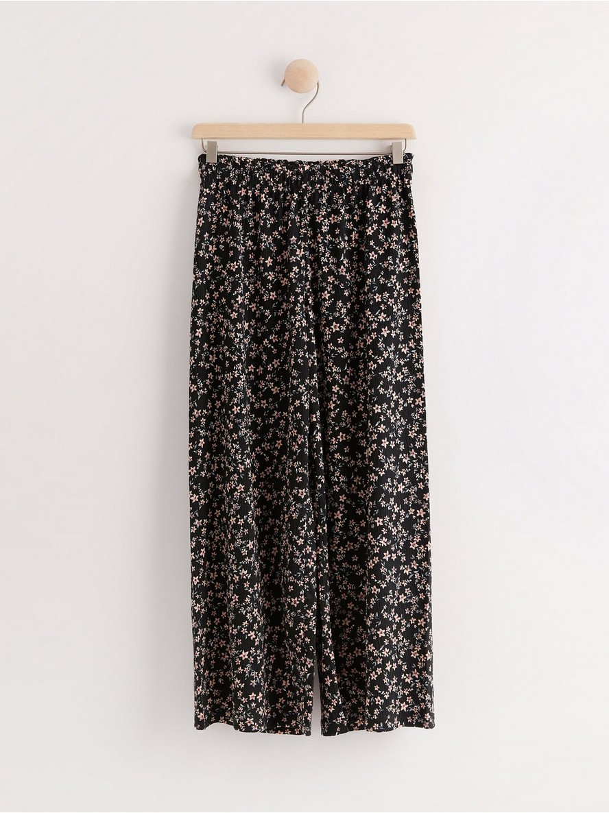Wide trousers with floral pattern - 8034637-6928