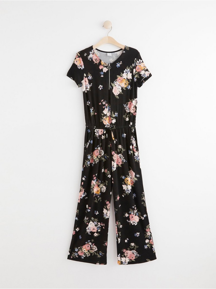 Kombinezon – Floral jumpsuit with wide leg