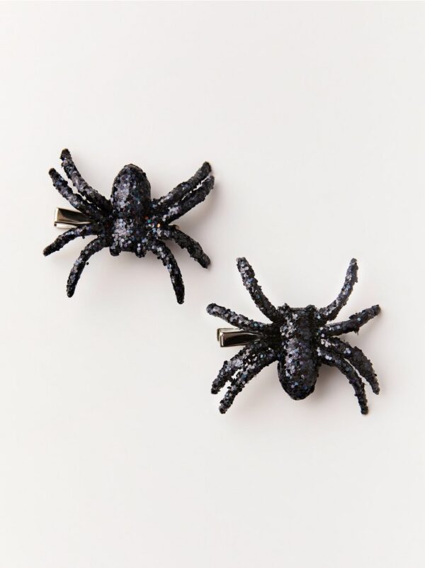 2-pack hair clip with glittery spiders - 8083786-80